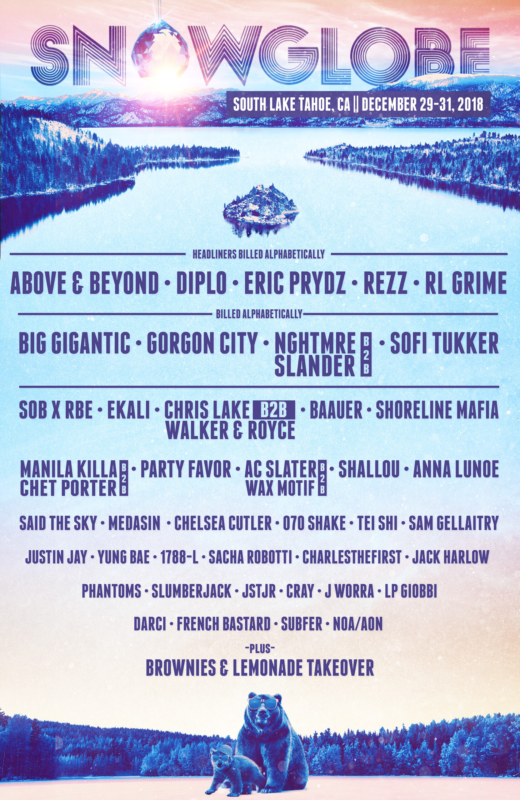 SnowGlobe Music Festival 2018 lineup. Photo provided.