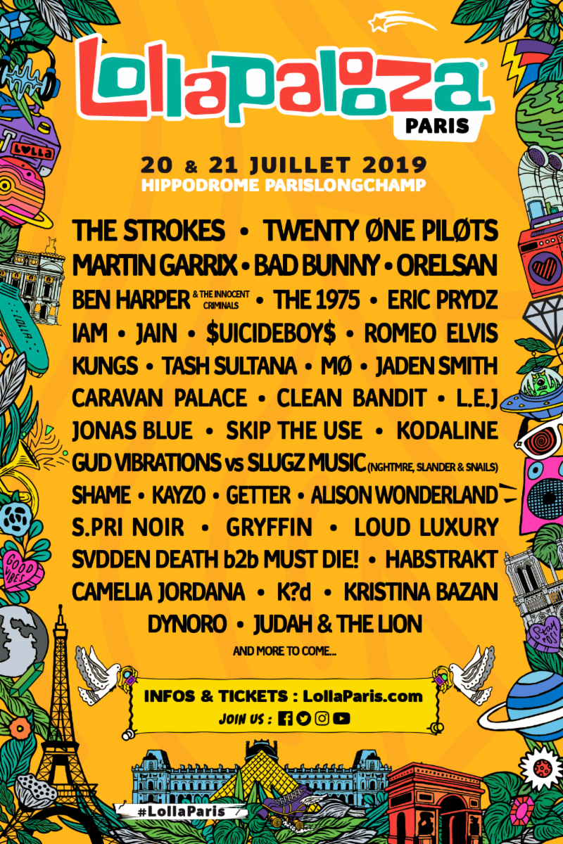 Lollapalooza Paris 2019 lineup. Photo provided.