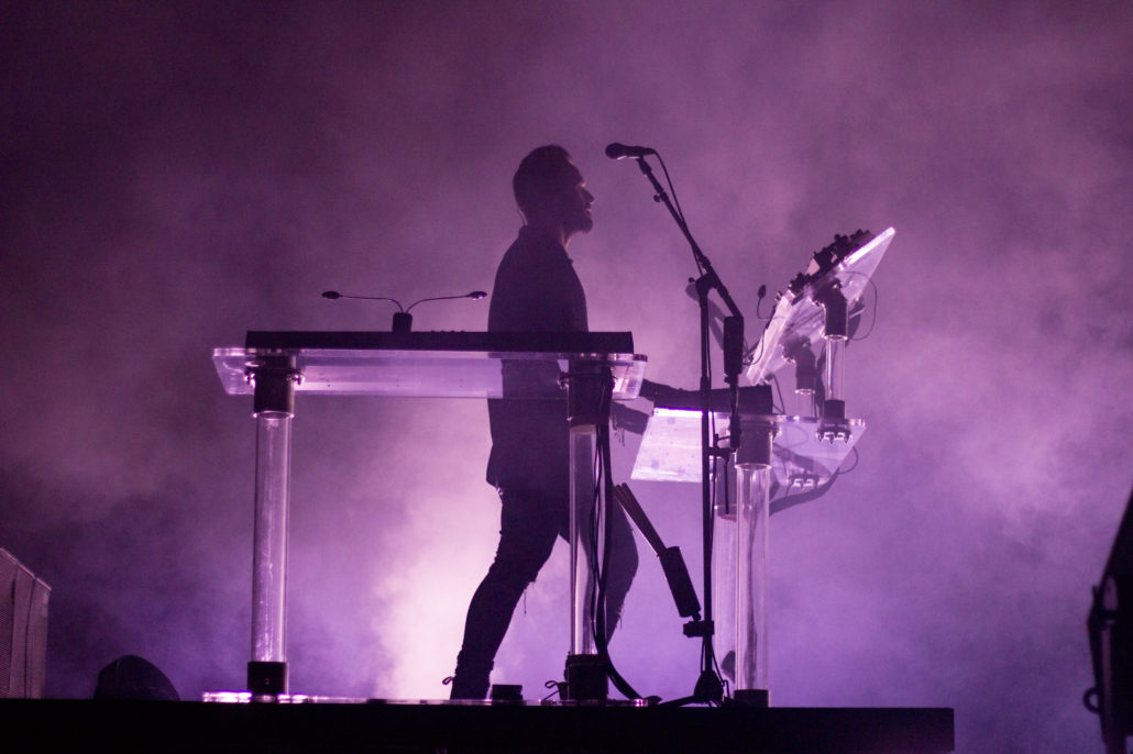 Rüfüs Du Sol performing at Red Rocks Amphitheatre on 10/03/19. Photo by: Matthew McGuire