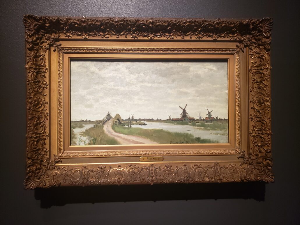 Windmills near Zaandam. Painting by Claude Monet in 1871. Photo by: Matthew McGuire