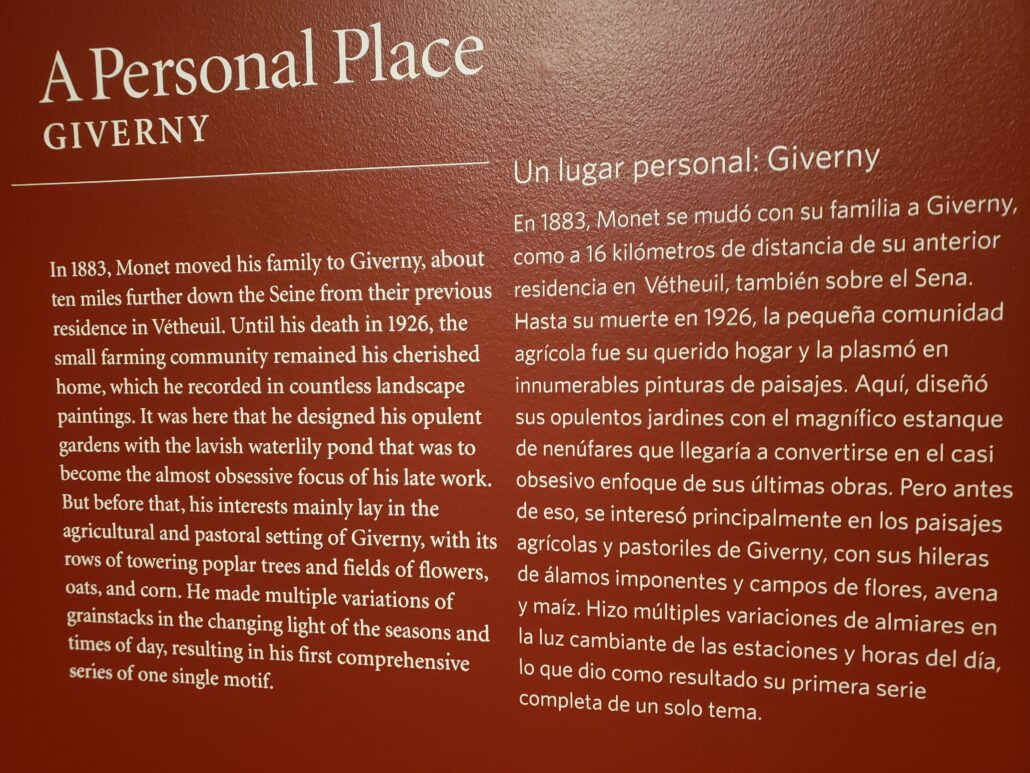 A description of Claude Monet's career at the Denver Art Museum. Photo by: Matthew McGuire