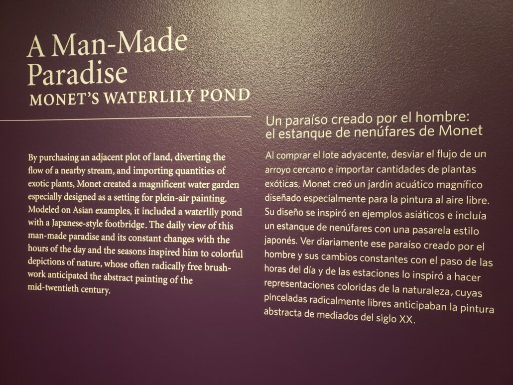 A description of Claude Monet's career at the Denver Art Museum. Photo by: Matthew McGuire