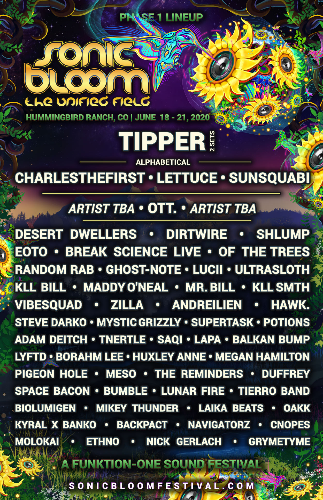 Sonic Bloom initial lineup. Photo by: Sonic Bloom