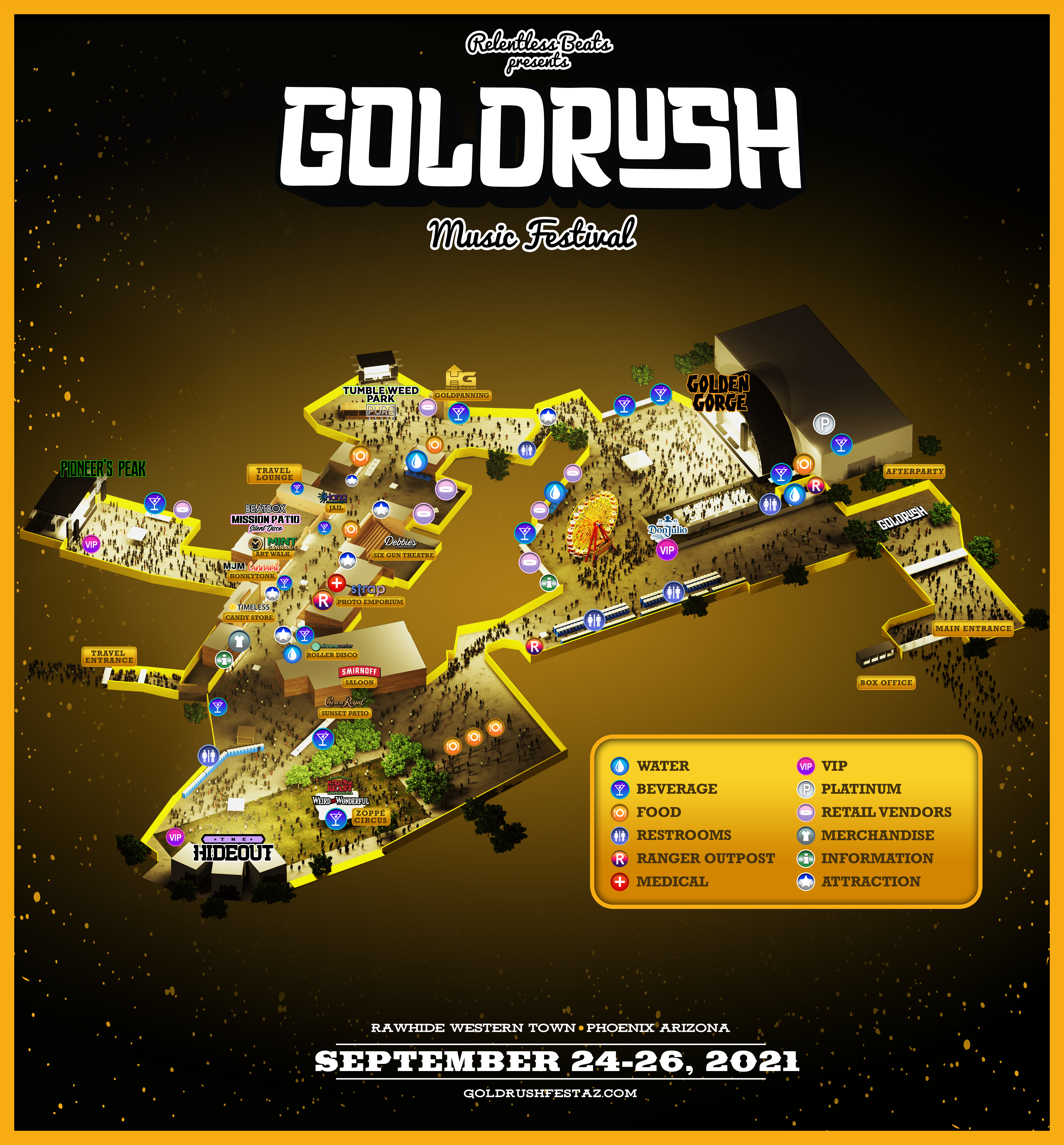 Goldrush Music Festival map and layout. Photo provided.