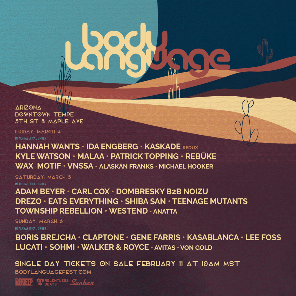 Body Language Music Festival By Day Lineup