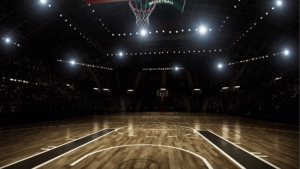 A visual representation of a basketball court. Image by: canva.com.
