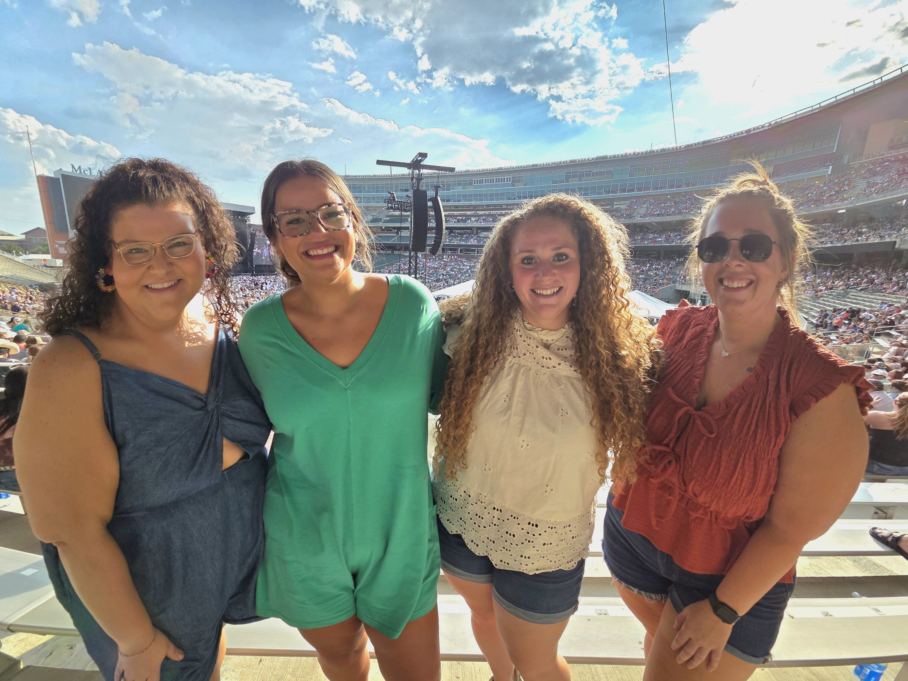 Hannah and the sqad at the Boys from Oklahoma concert at McLane Stadium in Waco, Texas on Saturday, August 23. Photo by: Matthew McGuire