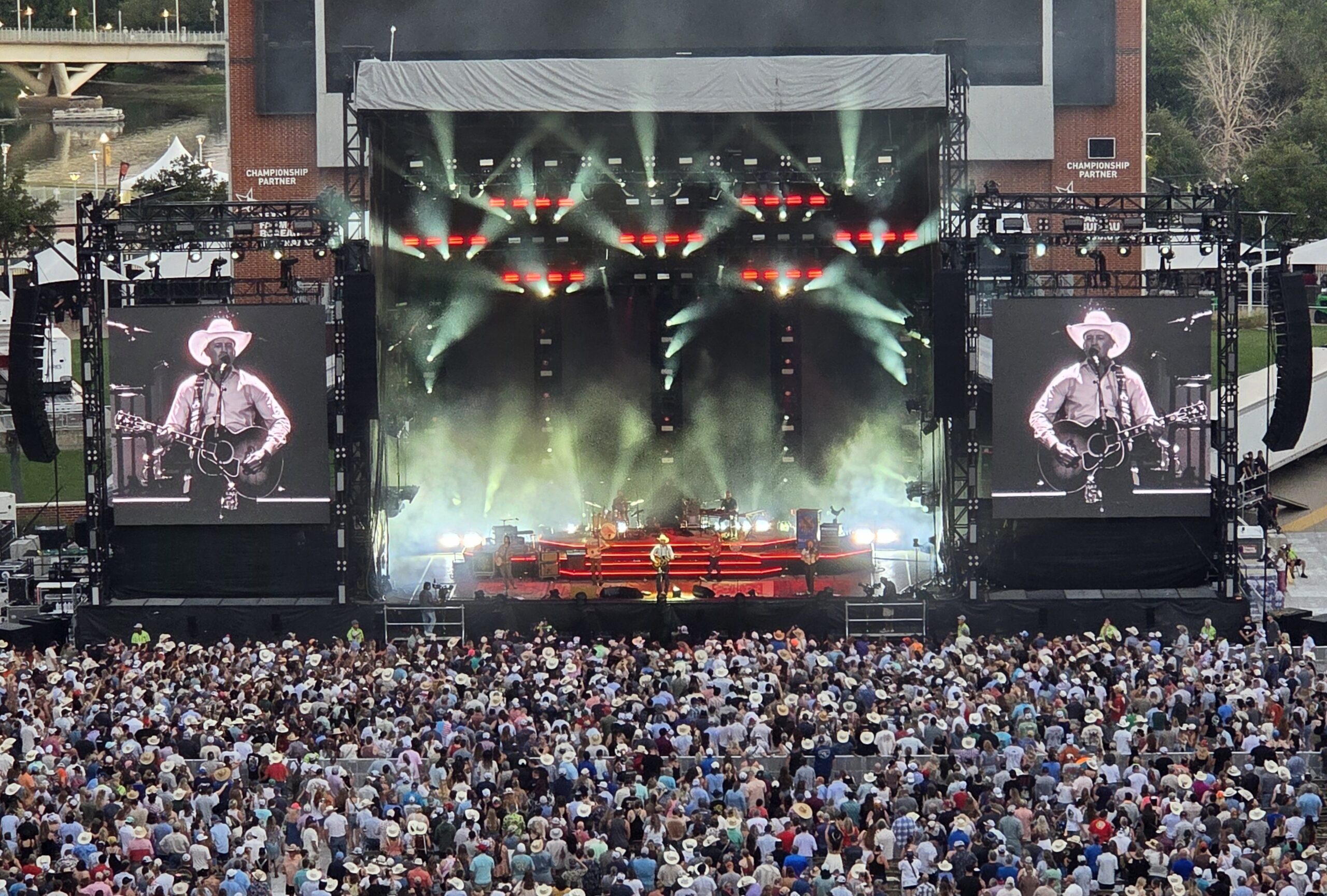 Turnpike Troubadours performing at McLane Stadium in Waco, Texas on Saturday, August 23. Photo by: Matthew McGuire