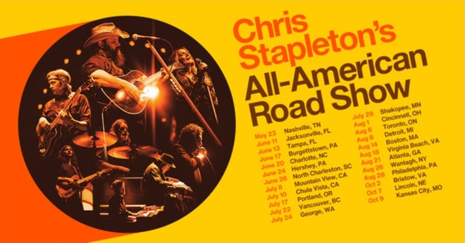 Chris Stapleton 2026 tour dates announcement. Image provided.
